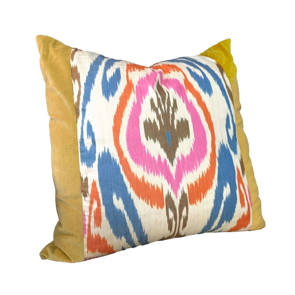 Yellow online ikat pillow