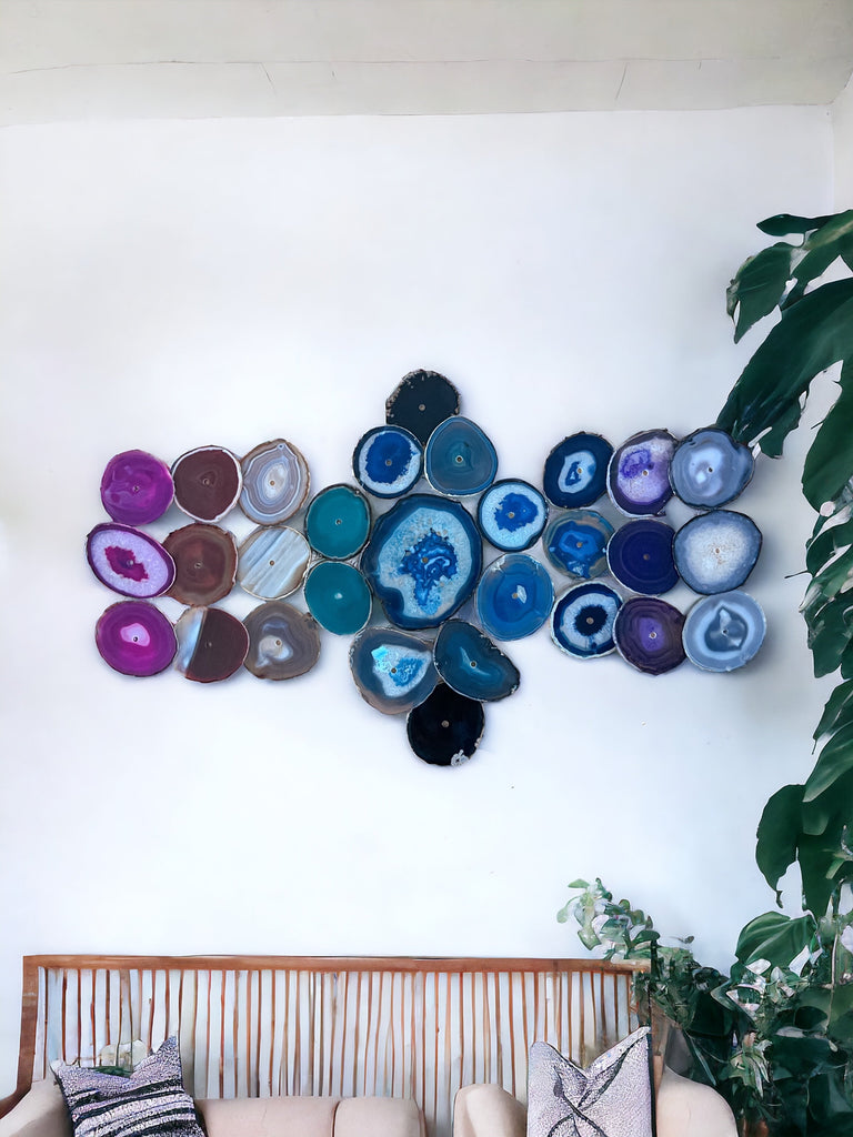 29-Piece Rainbow Agate Wall Art