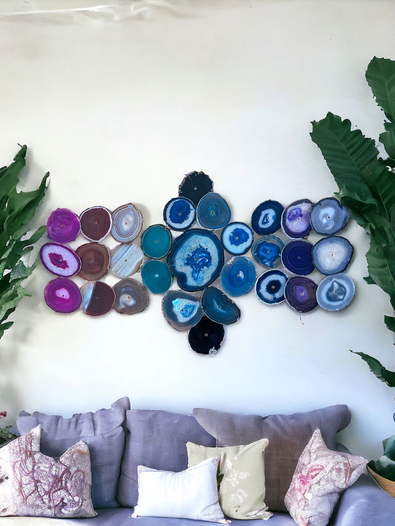 29-Piece Rainbow Agate Wall Art