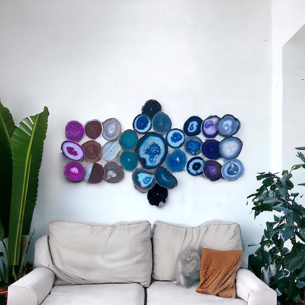 29-Piece Rainbow Agate Wall Art