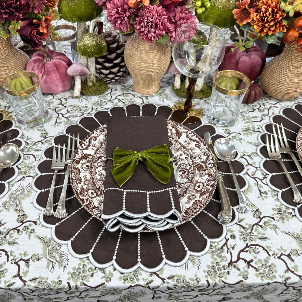 Studio Collection: Pippa Placemat - Cocoa/White (Set of 4)