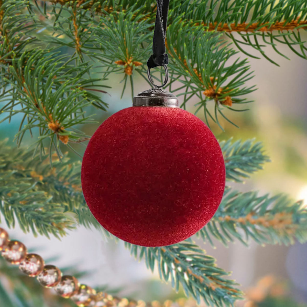 Red Velvet Covered Glass Hanging Ornament | SmithHönig