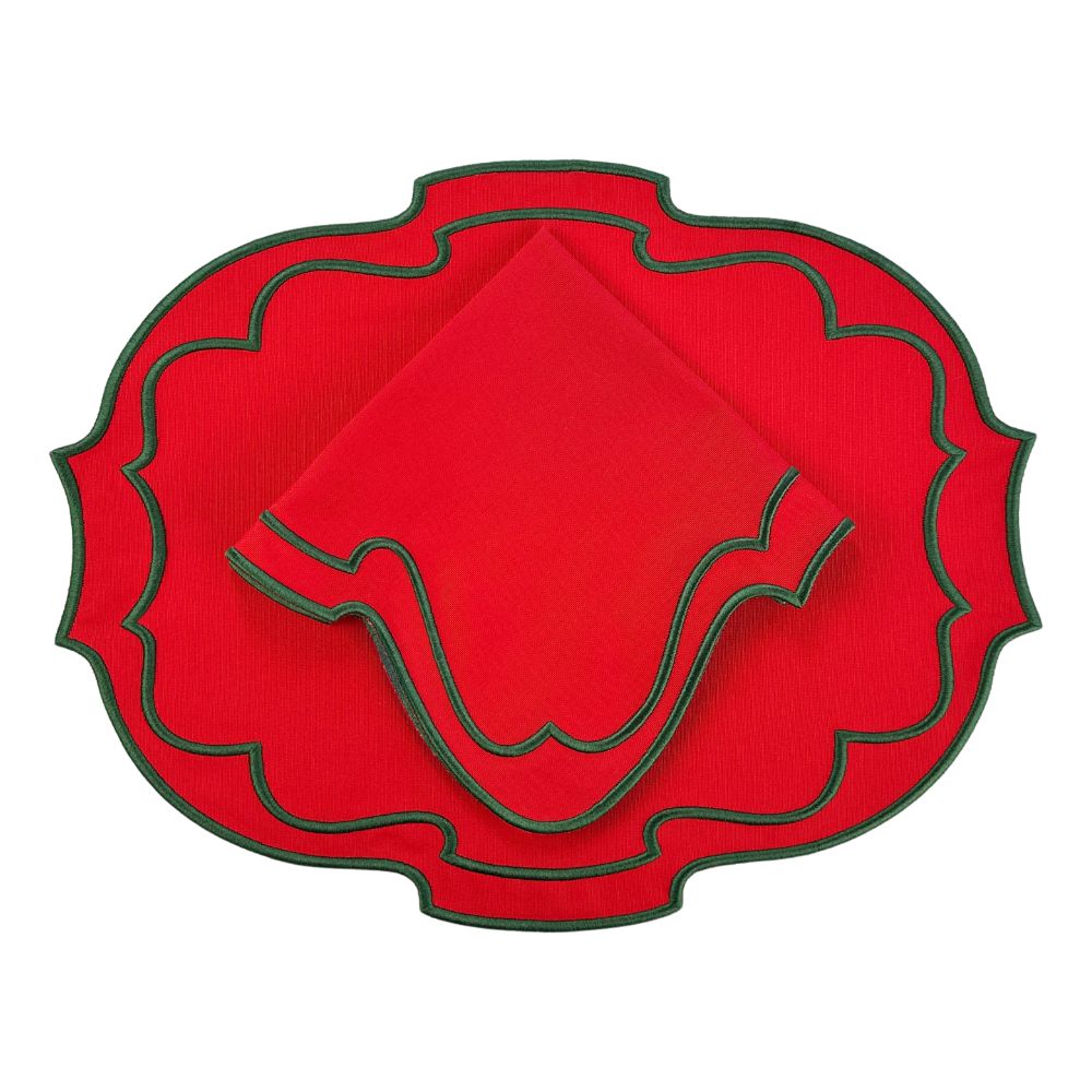 Red Christmas Belle Napkin (Set of 4)