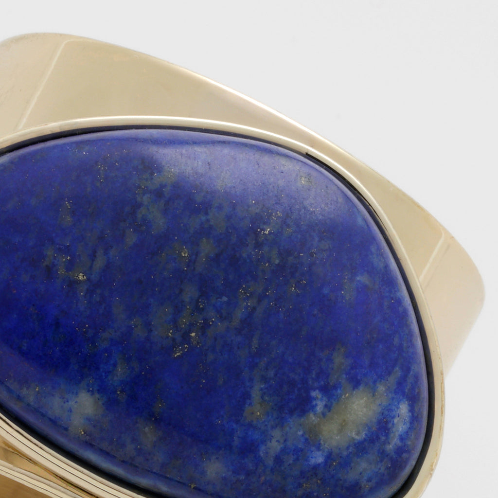 Gilt Edge Shell Napkin Rings, Lapis Lazuli, Set of 2