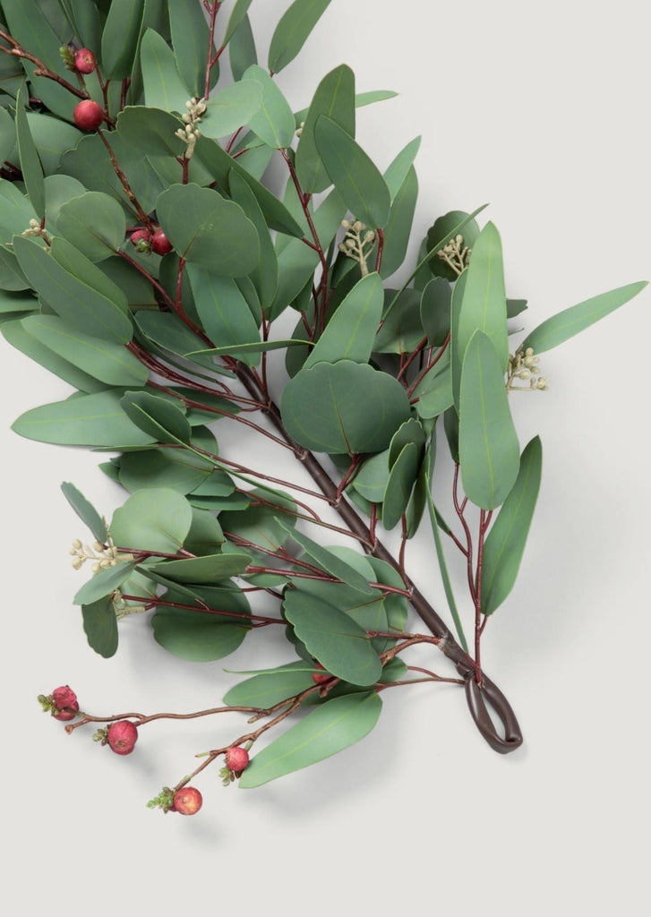 Deluxe Faux Seeded Eucalyptus Garland with Burgundy Berries - 60"