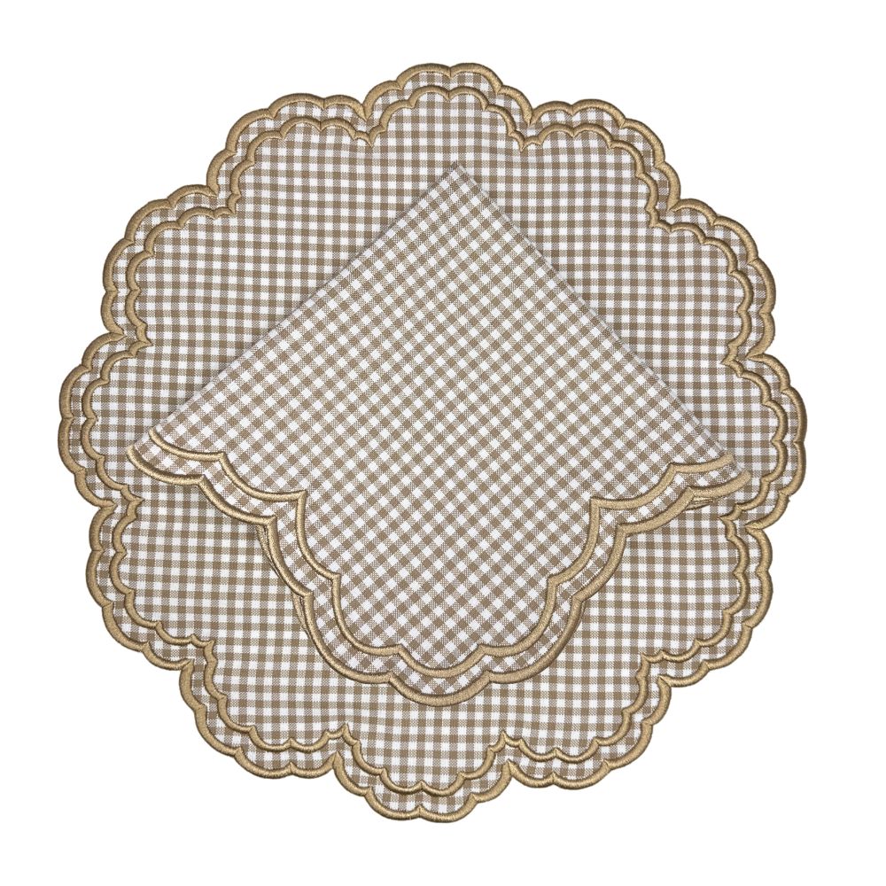 Bettina Napkin - Wheat Gingham (Set of 4)
