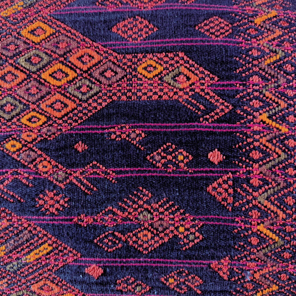 Embroidered Huipil & Handwoven Corte Throw Pillow Cover