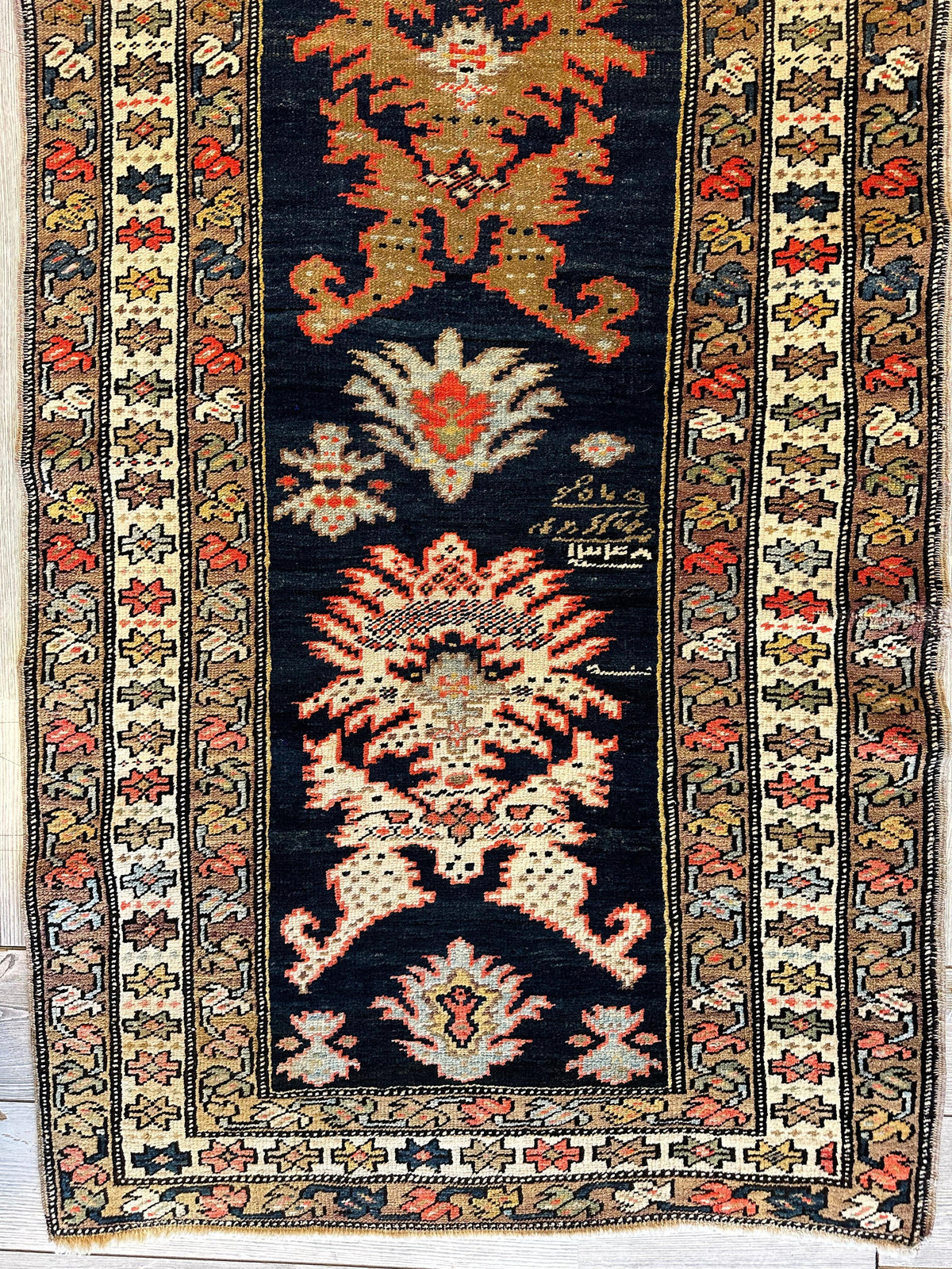 Antique Caucasian Karabakh Signed & Dated Wool on Wool Runner Rug 3 X 7 ...