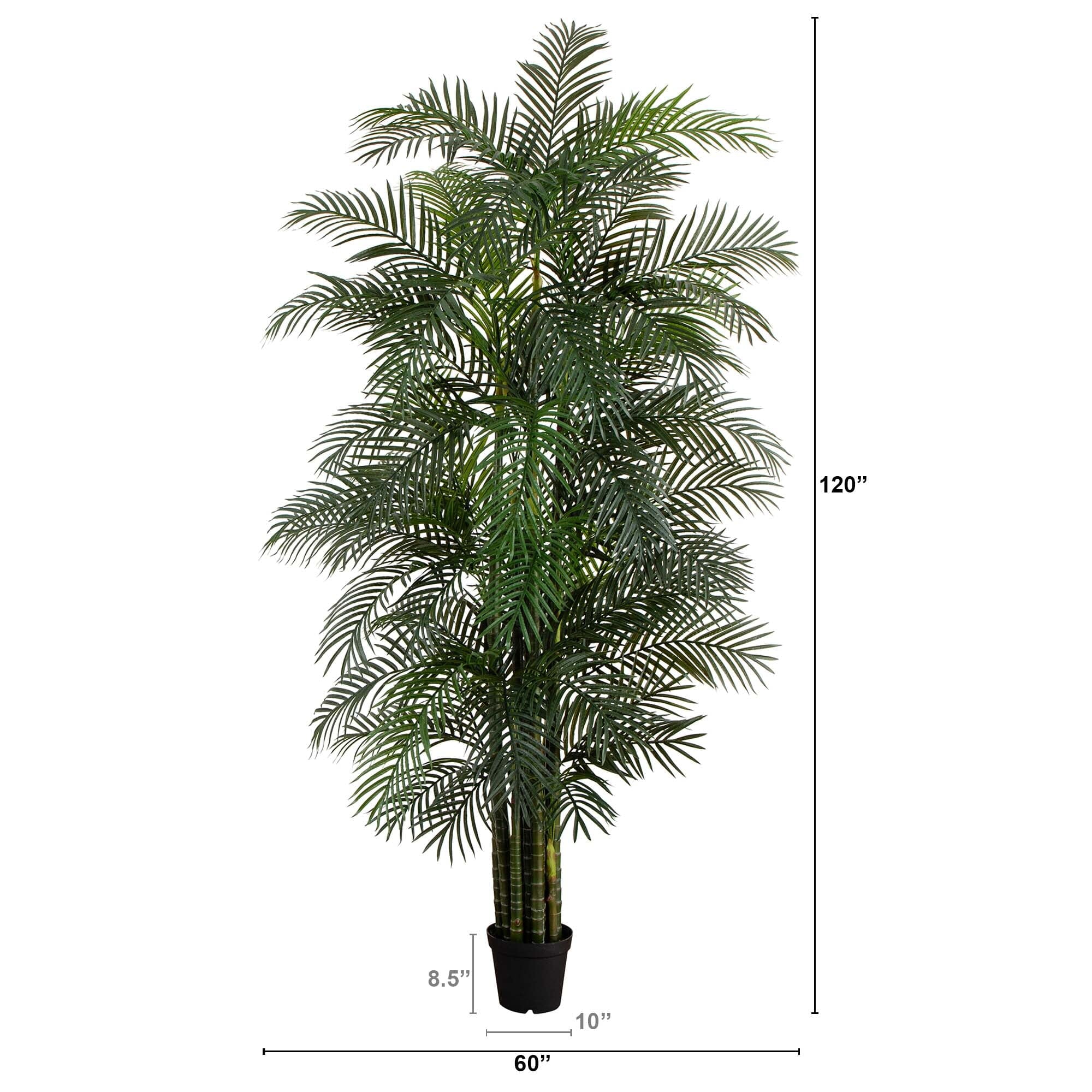 Nearly Natural 10ft Artificial Areca Palm Tree, UV Resistant (Indoor/Outdoor)