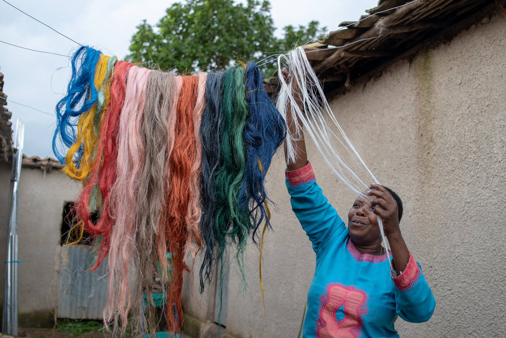 Teal Fringed Ornament - Rwanda