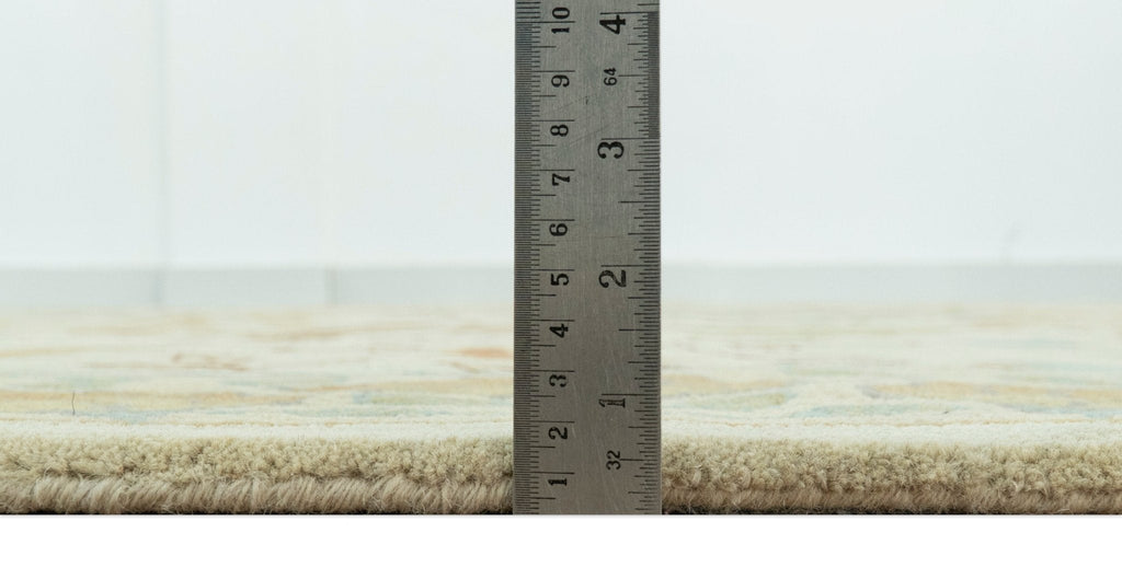 Beige And Brown Traditional Floral Design Hand Tufted 8x10 Wool Area Rug