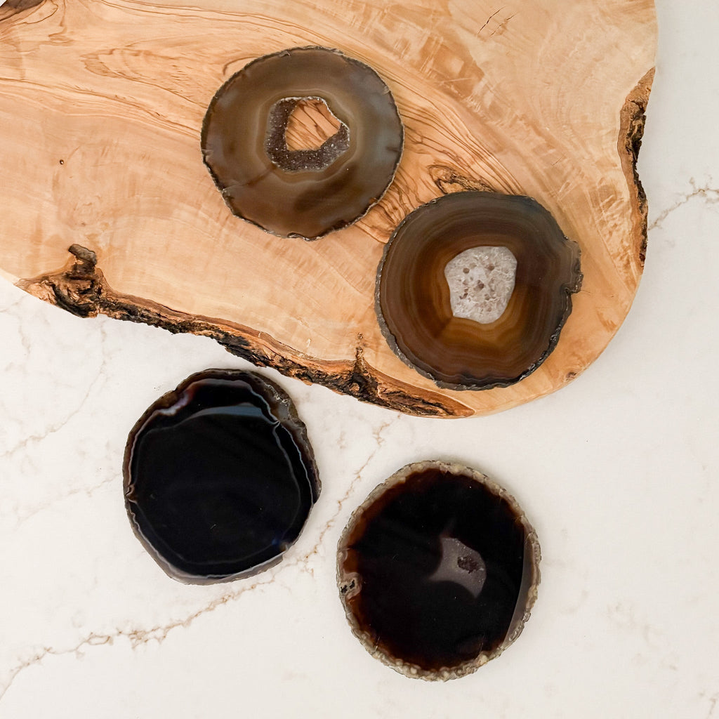 Black Agate Coaster Set