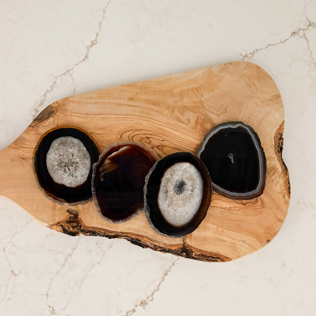 Black Agate Coaster Set