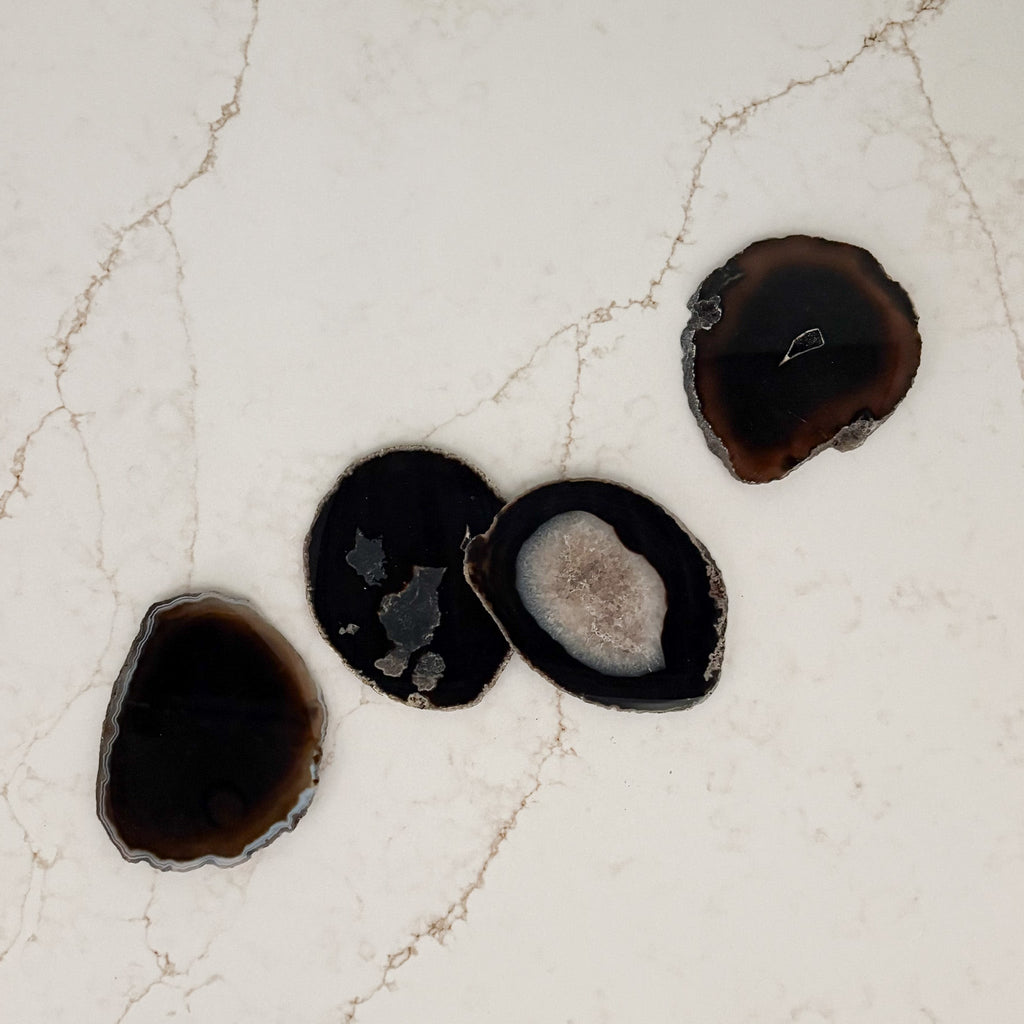 Black Agate Coaster Set