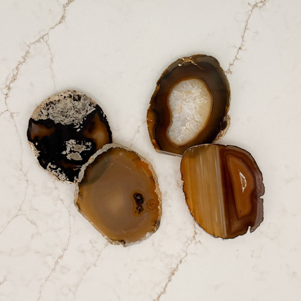 Black Agate Coaster Set