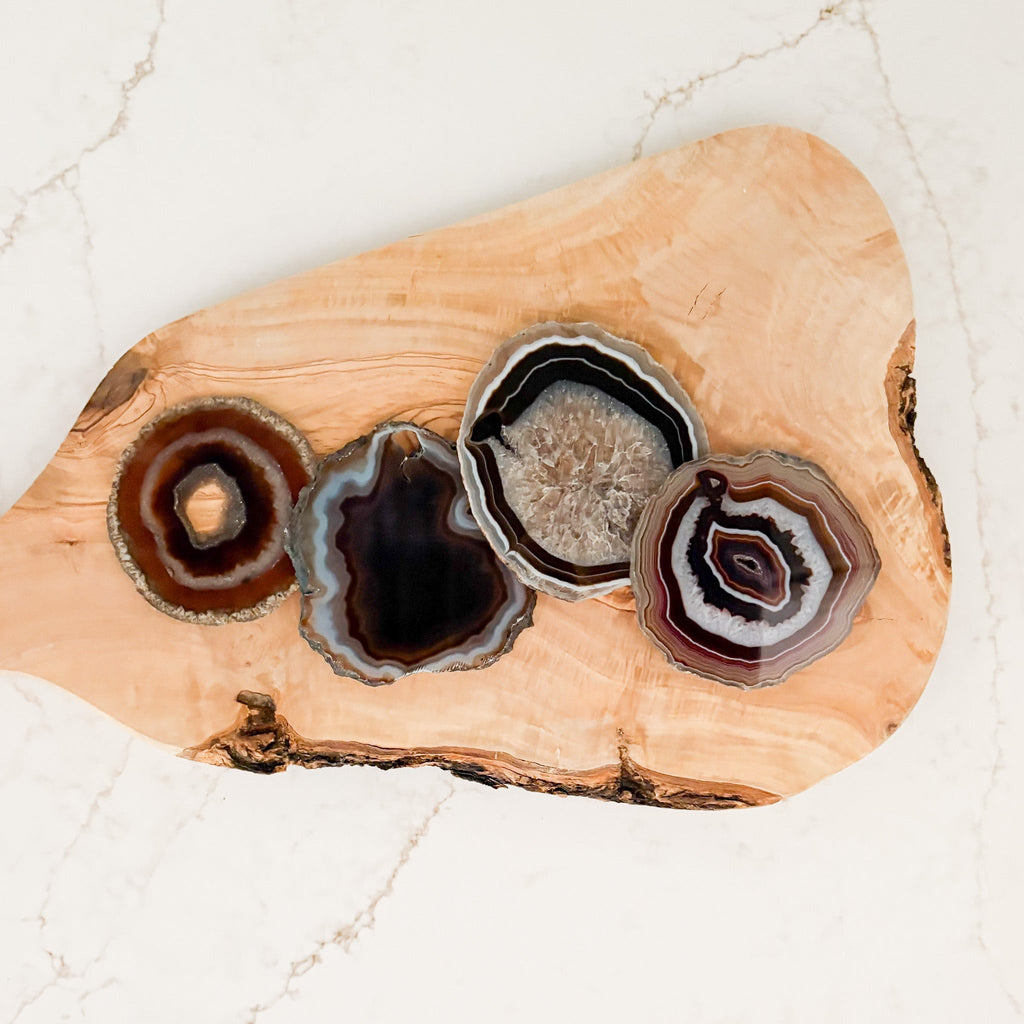 Black Agate Coaster Set