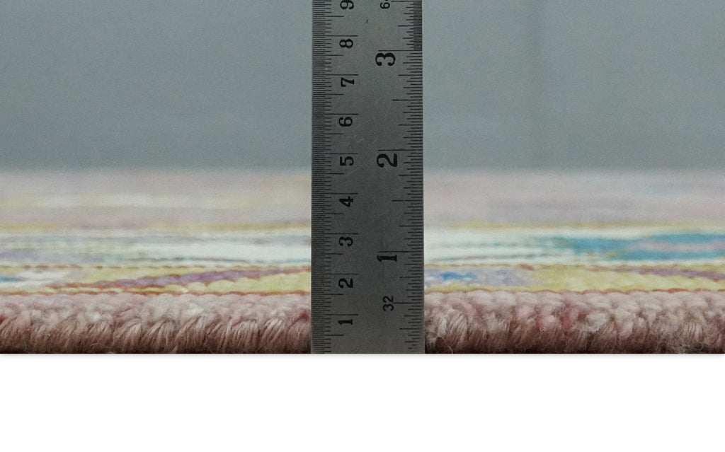 Custom Made Hand Knotted Pink and Ivory Colorful Oushak Rug