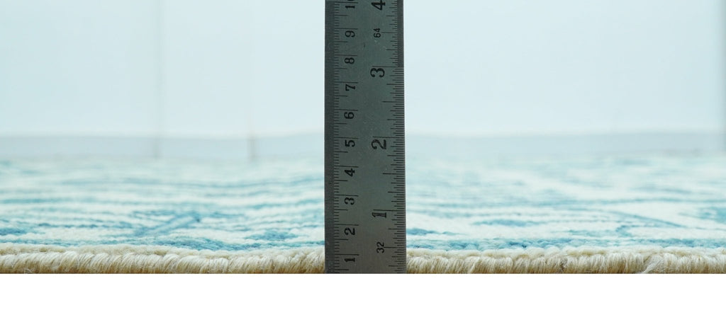 Custom Made Traditional Tree of Life Teal And Ivory Hand Knotted Wool Rug