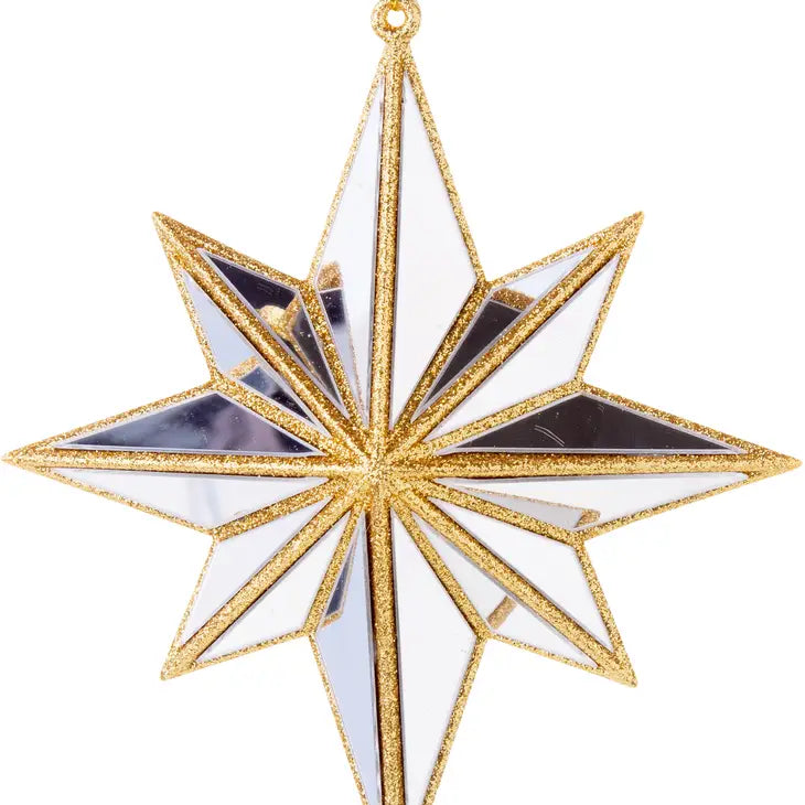 Mirror Moravian Golden Star Ornament