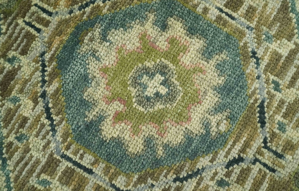 Green and Teal Traditional Hand Knotted 8x10 wool area rug