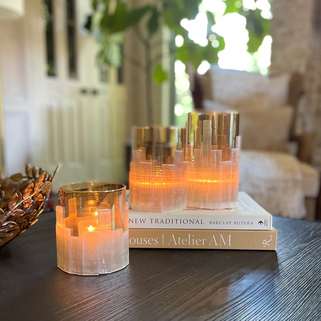 Hana Glass Crystal Candle Holders