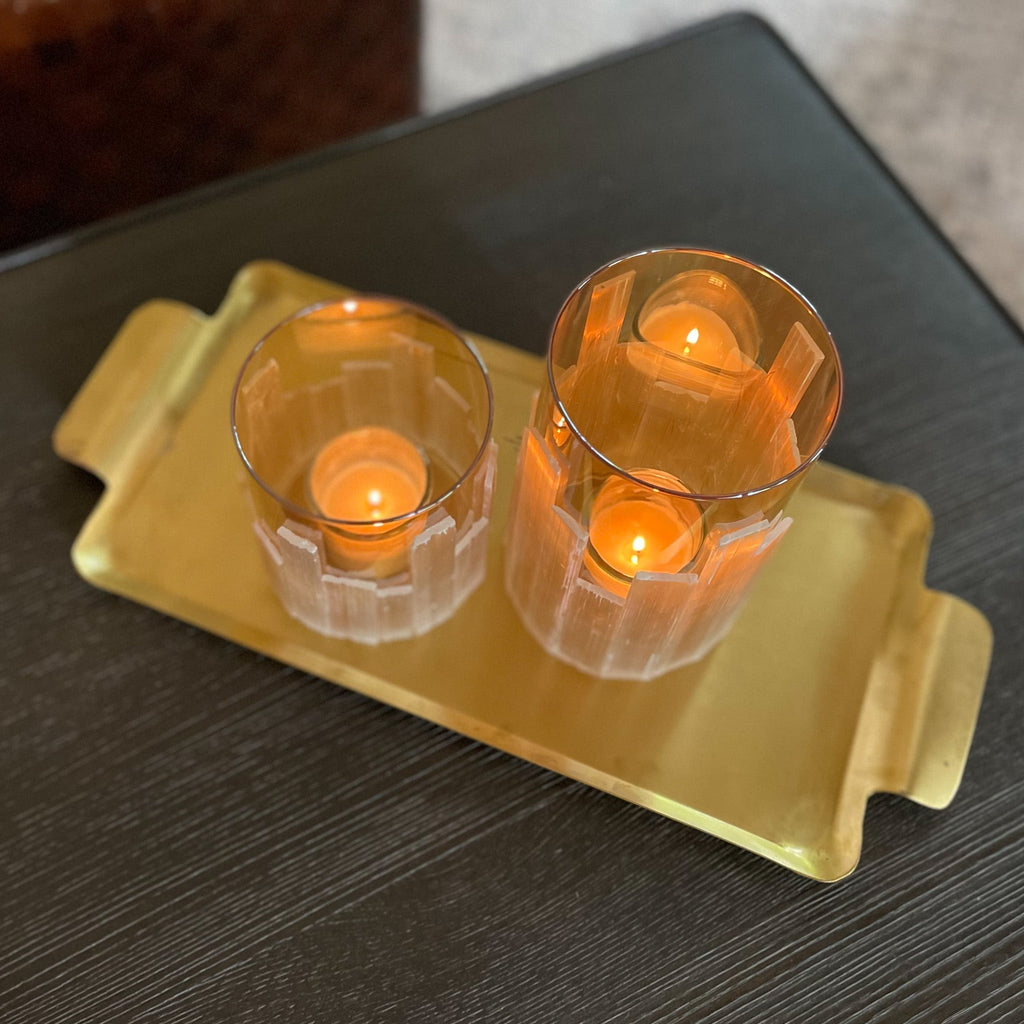 Hana Glass Crystal Candle Holders