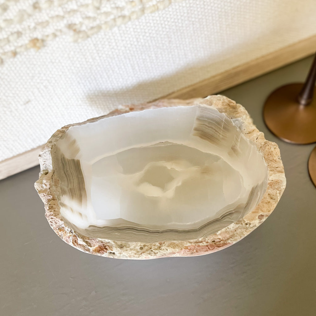 Hand Carved Grey Onyx Bowl