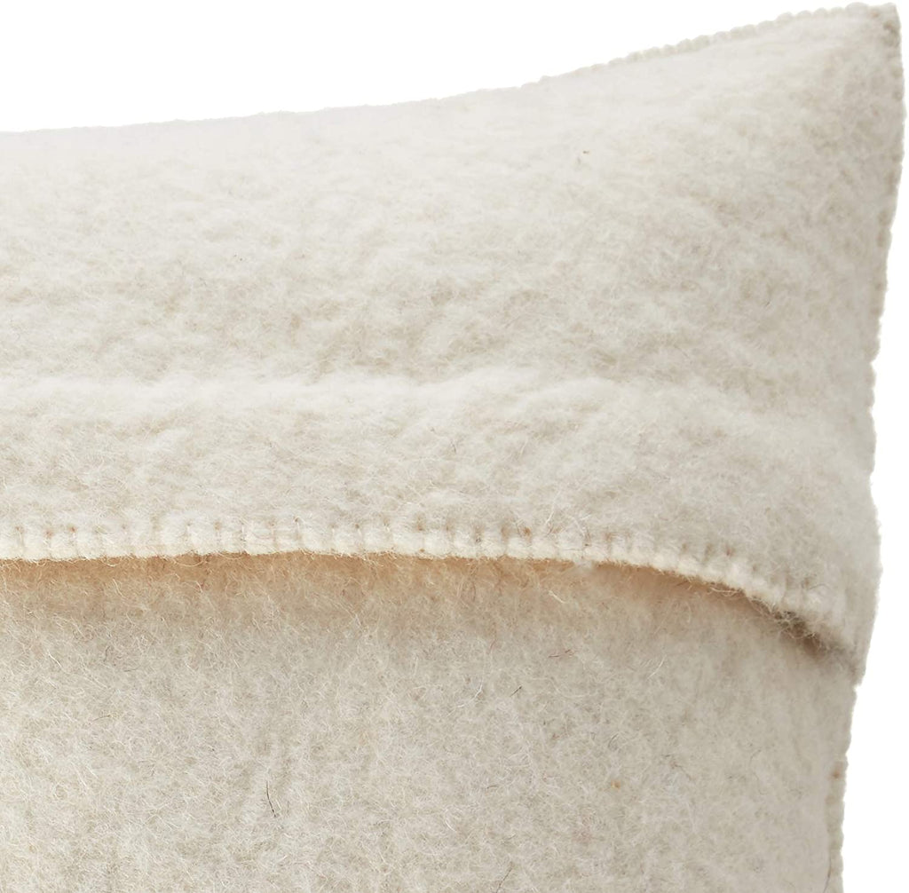 Hand Felted Wool Christmas Pillow –Cream Wreath – 20" Arcadia Home