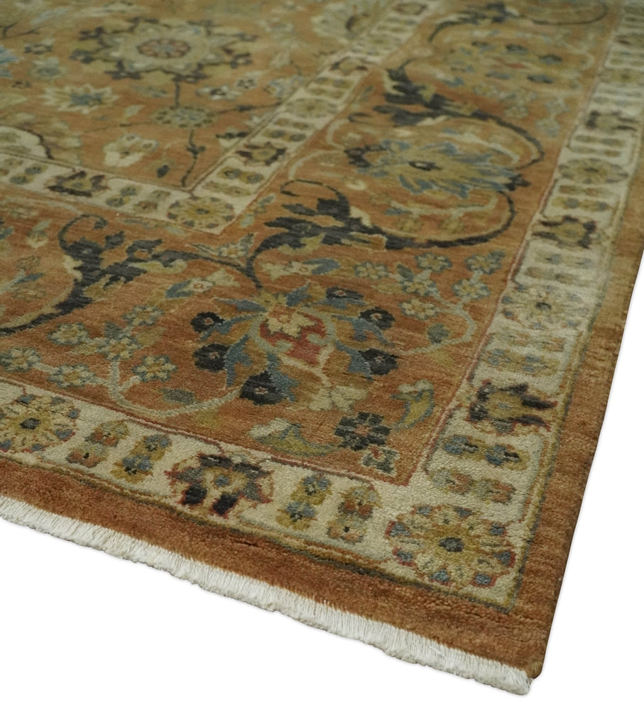 Hand knotted Beige, Ivory and Brown 8x10 Hand knotted Oushak Area Rug
