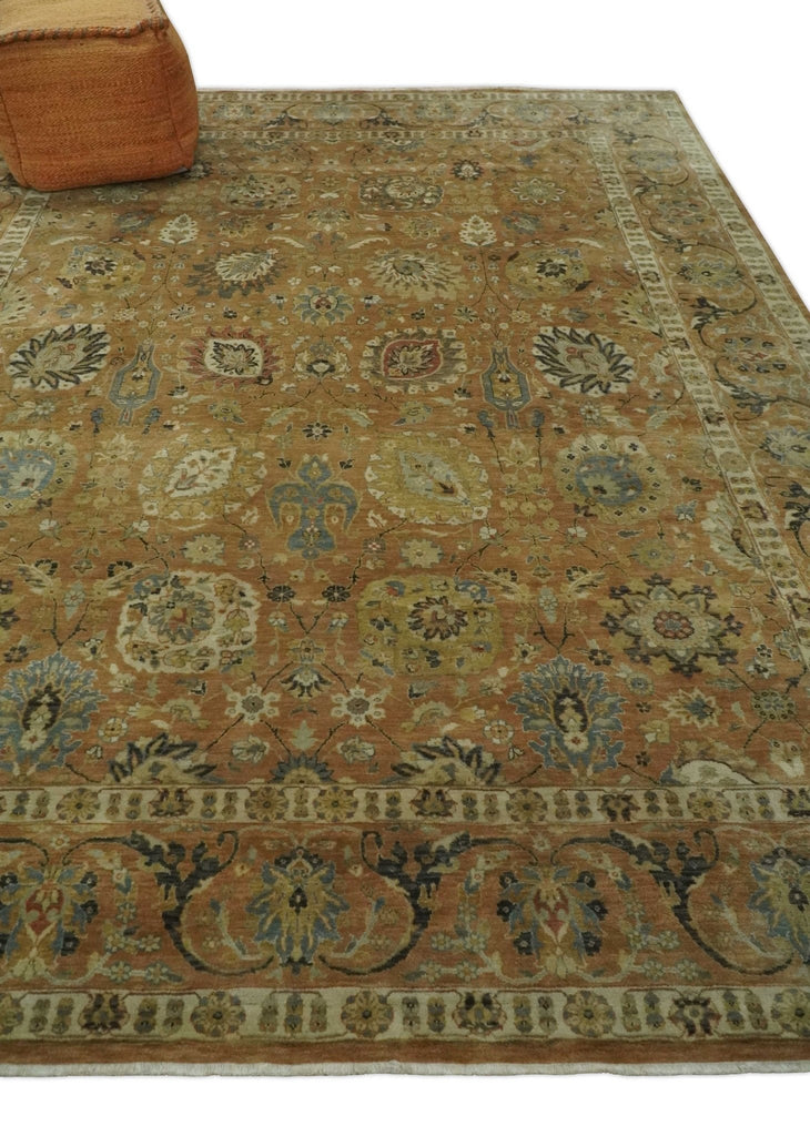 Hand knotted Beige, Ivory and Brown 8x10 Hand knotted Oushak Area Rug