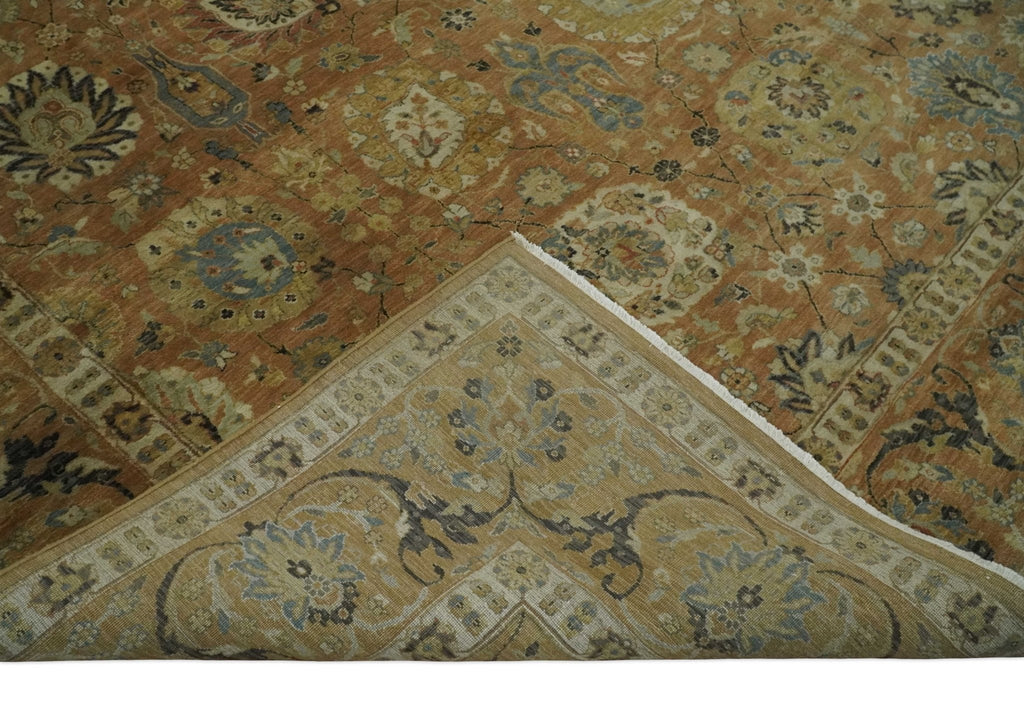 Hand knotted Beige, Ivory and Brown 8x10 Hand knotted Oushak Area Rug