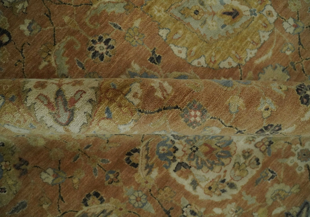 Hand knotted Beige, Ivory and Brown 8x10 Hand knotted Oushak Area Rug