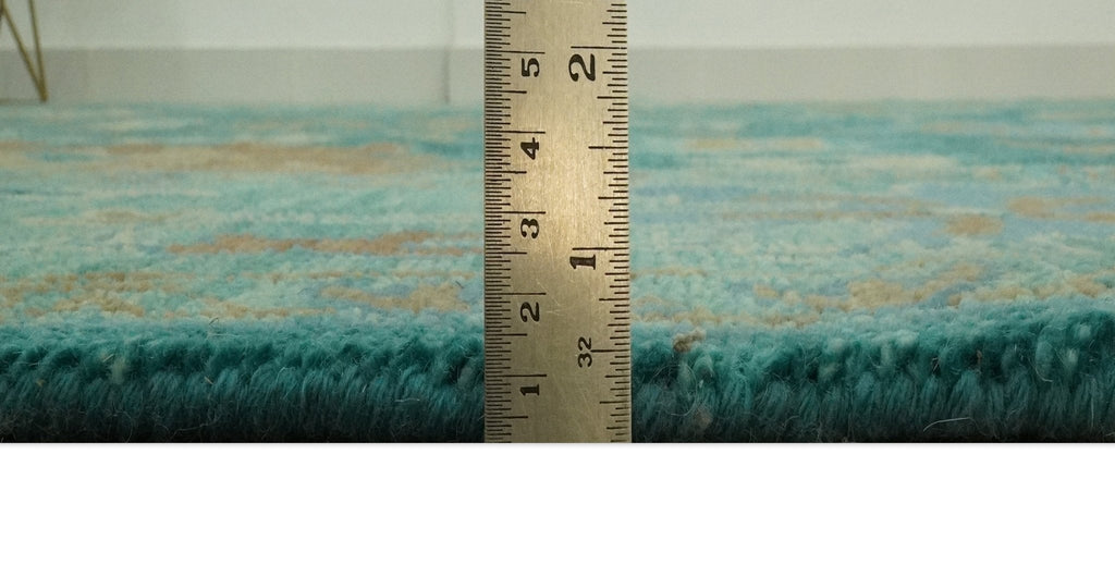 Hand Knotted Teal Traditional Oushak 9x12 wool area rug