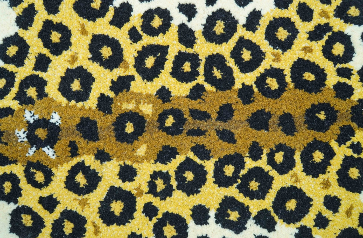 Leopard Wool Rug Hand Tufted 2x3 Gold Animal Leopard Wool Area Rug | SmithHönig