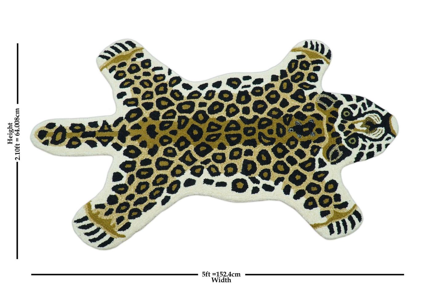 Leopard Wool Rug Hand Tufted Animal Leopard Gold And Black 3x5 Wool Area Rug | SmithHönig