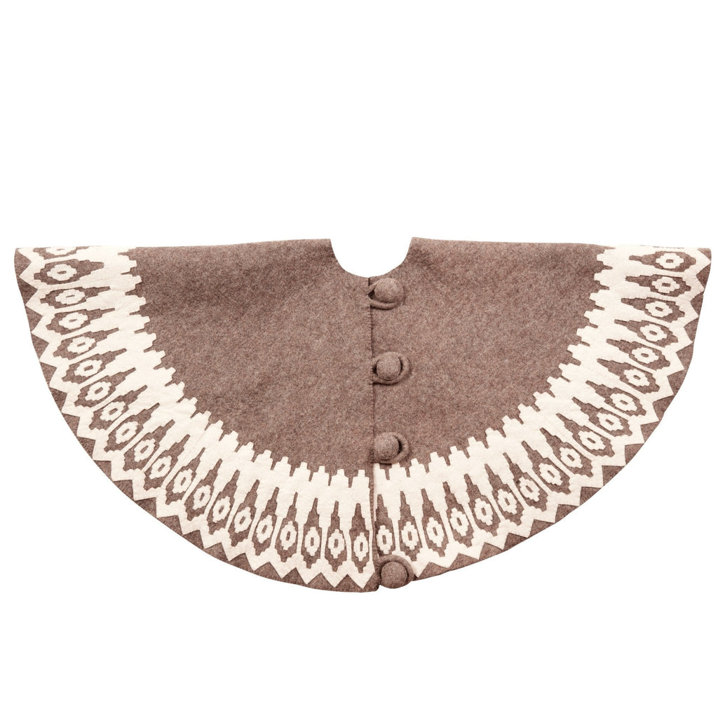 Handmade Felt Scandinavian Design Gray Christmas Tree Skirt 60" Arcadia Home