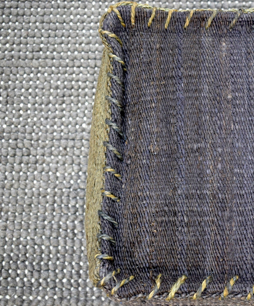 Blue and Green Jute Hand Woven Square Pouf, Footstool, Ottoman, Side table, Soft Seat, Foot Rest, Boho Decor | TRD103