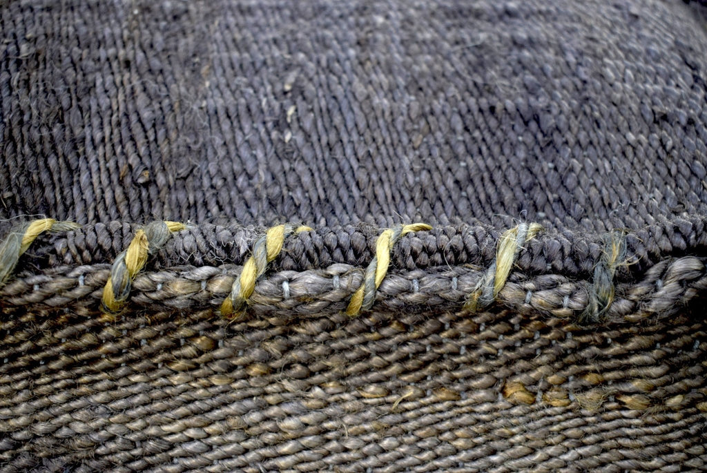 Blue and Green Jute Hand Woven Square Pouf, Footstool, Ottoman, Side table, Soft Seat, Foot Rest, Boho Decor | TRD103