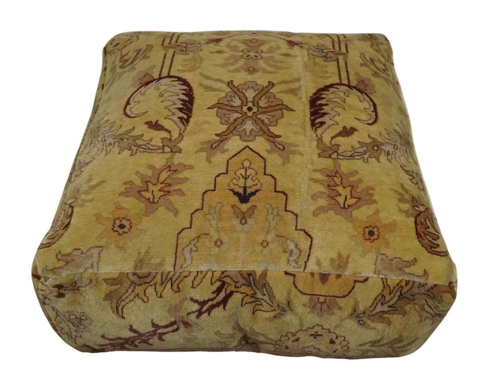 Luxury Floor Pillow made Pouf from restored fine quality hand knotted area rug |FP2