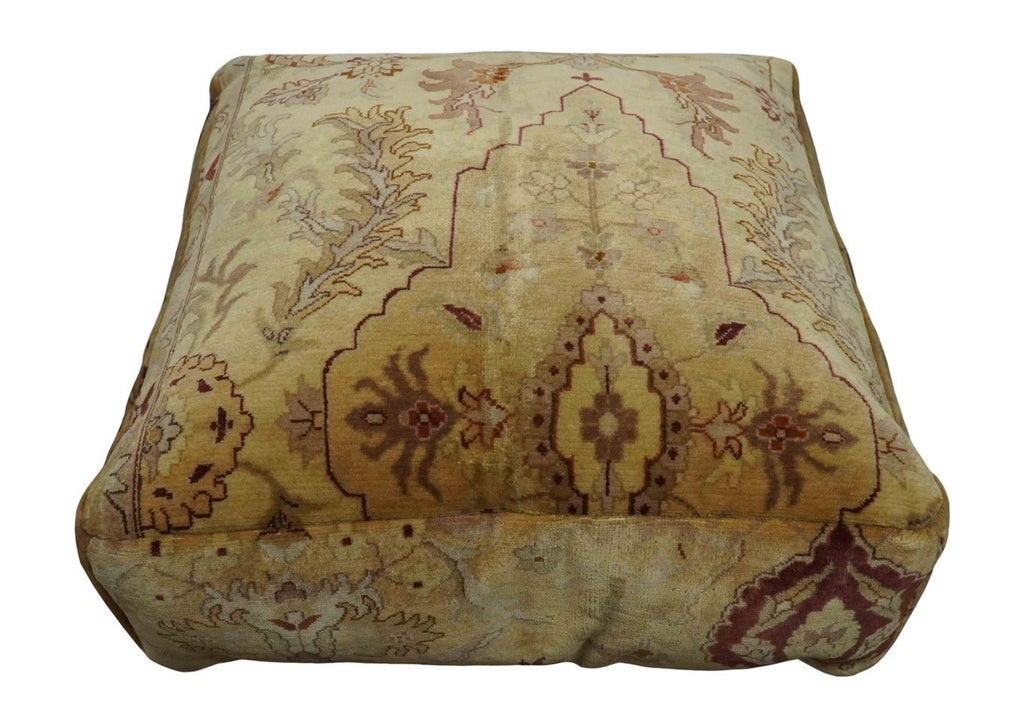 Luxury Floor Pillow made Pouf from restored fine quality hand knotted area rug |FP2