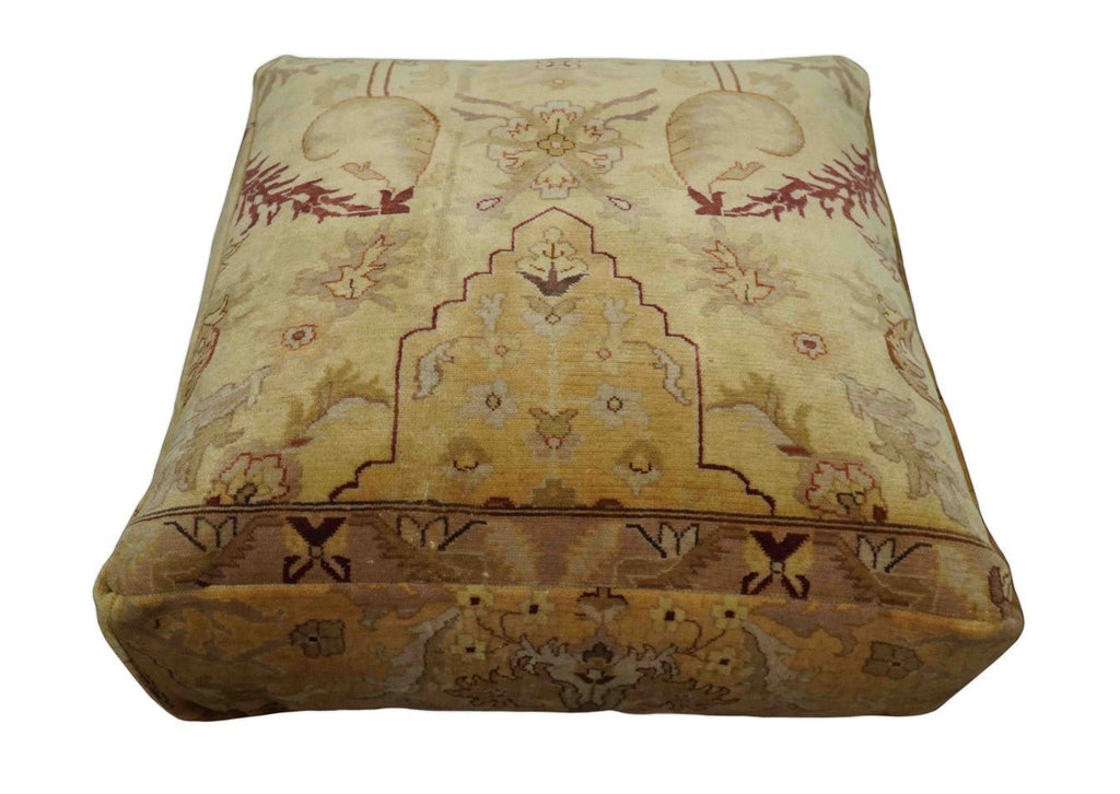 Luxury Floor Pillow made Pouf from restored fine quality hand knotted area rug |FP2