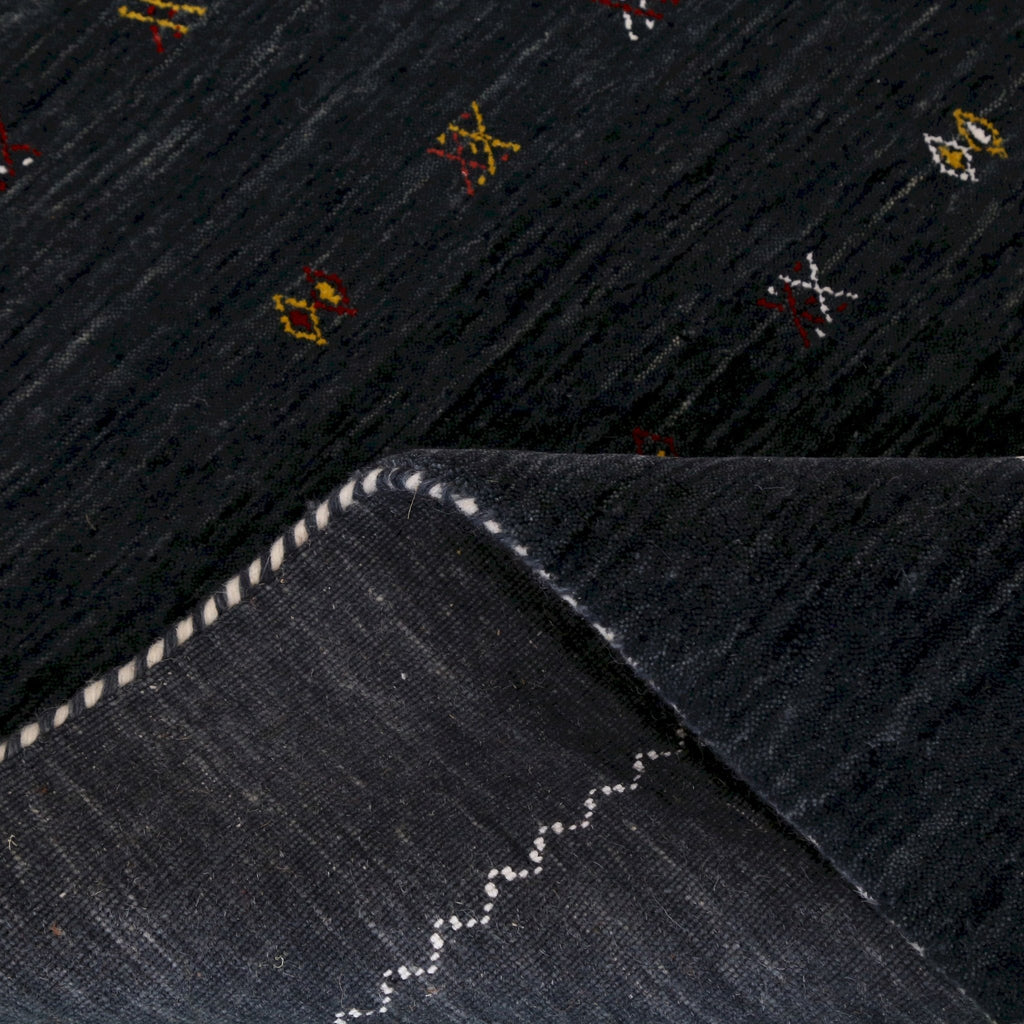 Modern Charcoal And White Hand Loomed Wool Area Rug