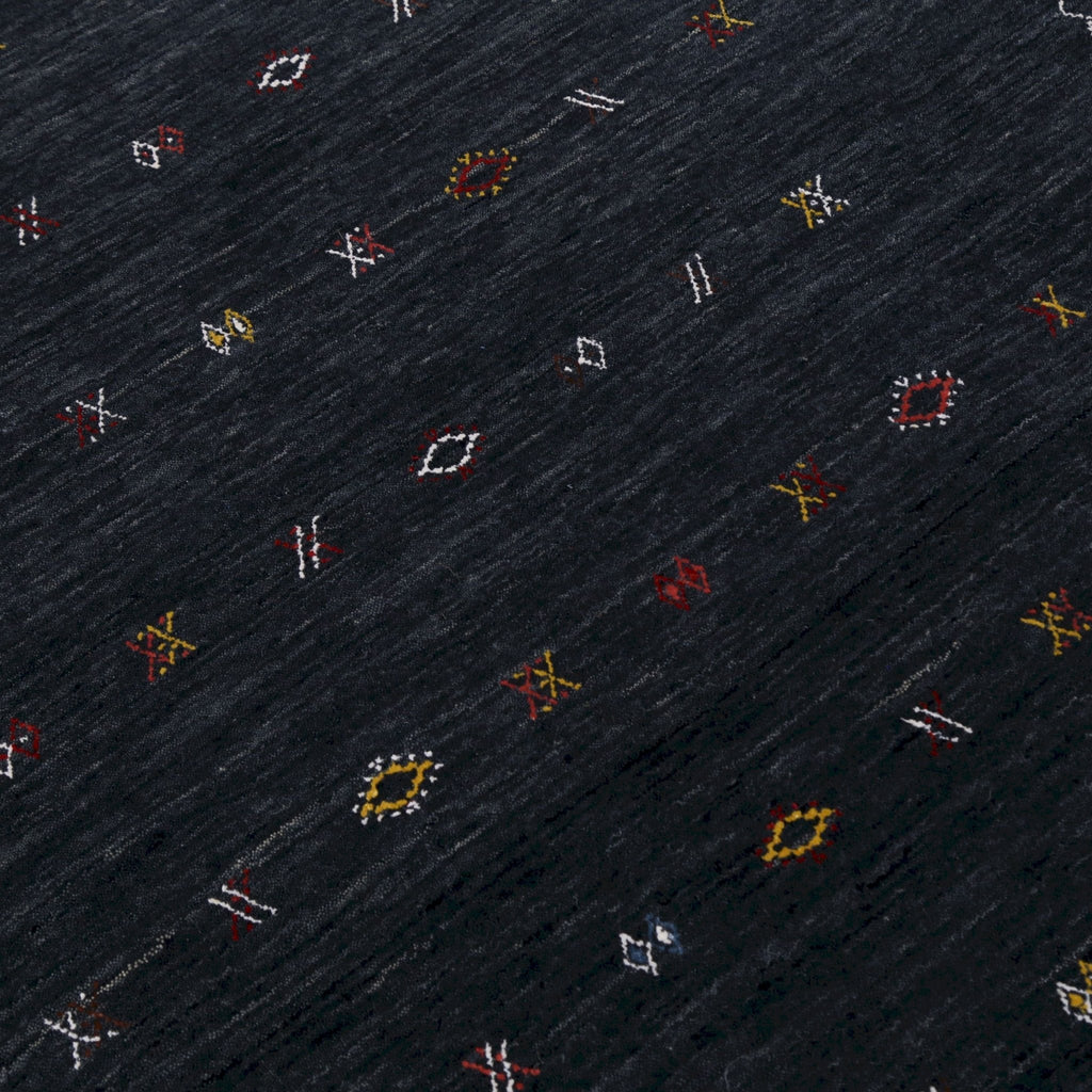 Modern Charcoal And White Hand Loomed Wool Area Rug