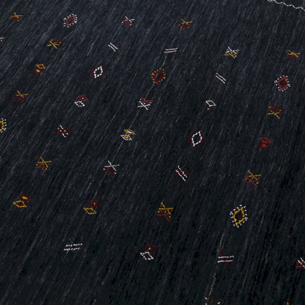 Modern Charcoal And White Hand Loomed Wool Area Rug