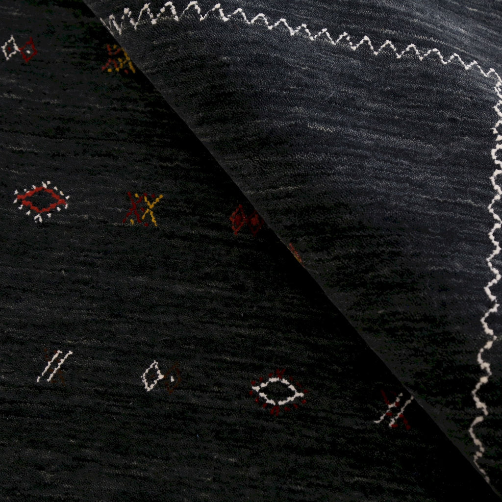 Modern Charcoal And White Hand Loomed Wool Area Rug