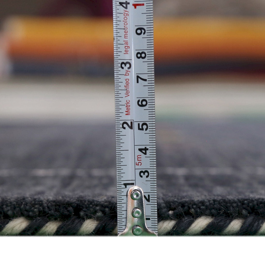 Modern Charcoal And White Hand Loomed Wool Area Rug