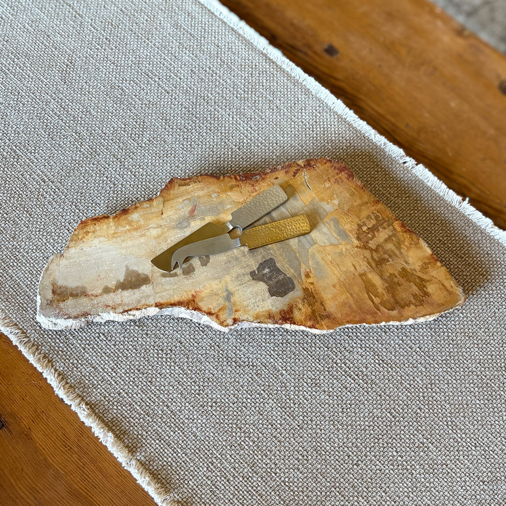 Natural Edge Petrified Wood Serving Board