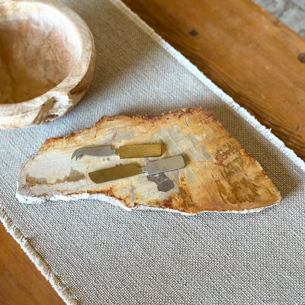 Natural Edge Petrified Wood Serving Board