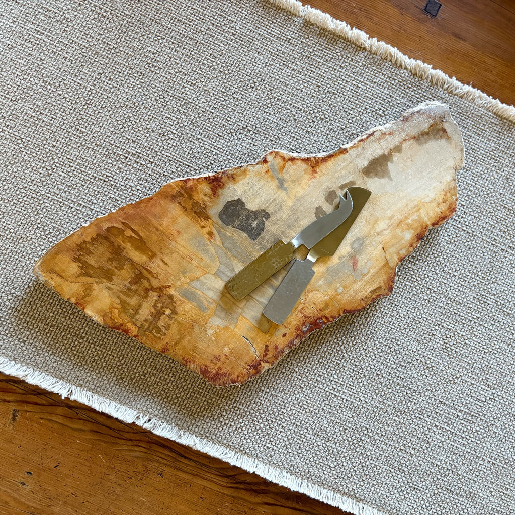 Natural Edge Petrified Wood Serving Board