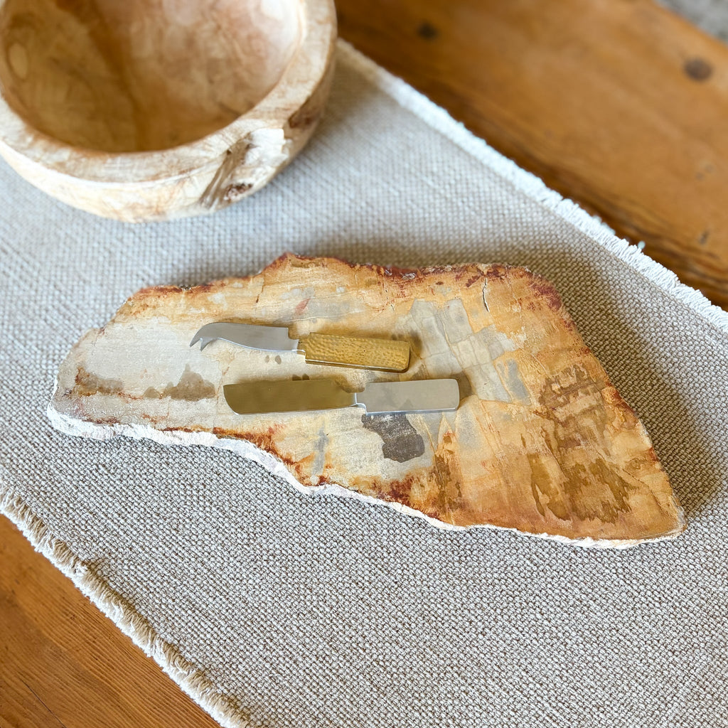 Natural Edge Petrified Wood Serving Board
